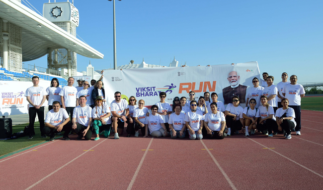 Viksit Bharat Run 2025 organized by Embassy of India in Ashgabat on 30 September 2025