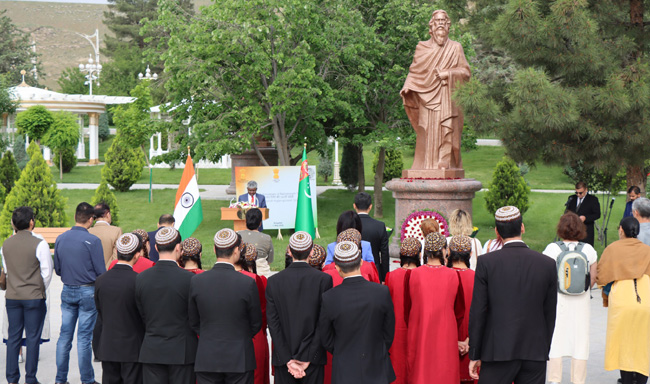 Celebrations of the 165th Birth Anniversary of Rabindranath Tagore organized by the Embassy in Ashgabat.