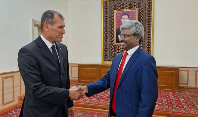 Ambassador Bandaru Wilsonbabu met Governor H.E. Mr. Dovranberdi Annaberdiyev and Mayor Mr. Artyk Bashimov in Mary.