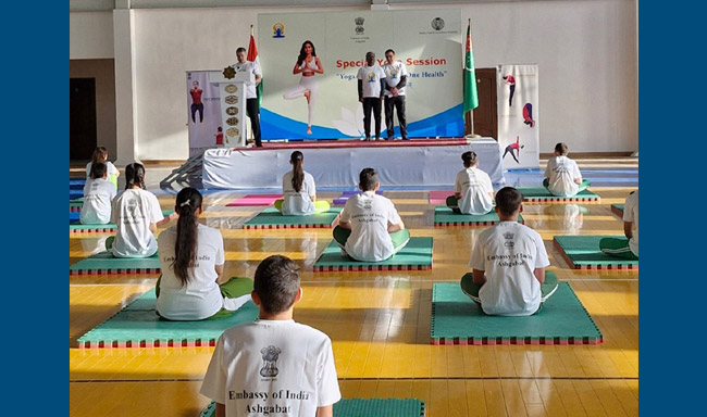 Embassy of India organized a Special Yoga Session in Mary.